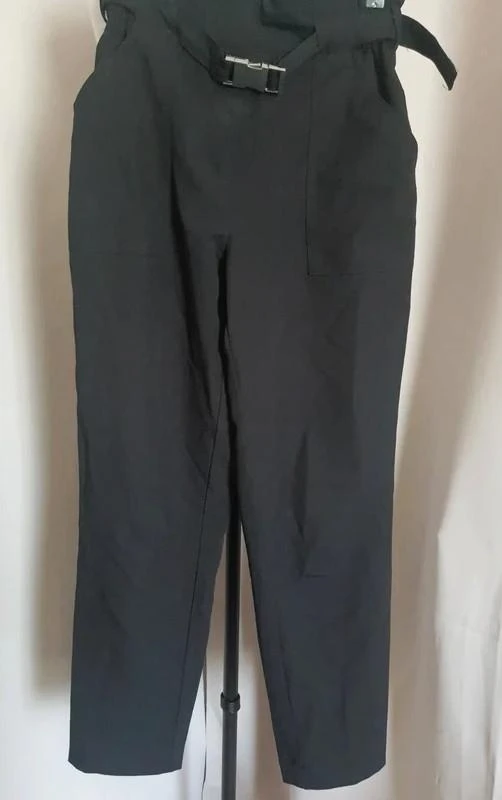 Pantalón de talle alto negro con cinturón integrado 36 - S – photo 2
